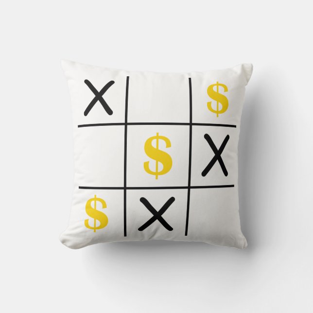 Dollar Tic Tac Toe Cushion (Front)