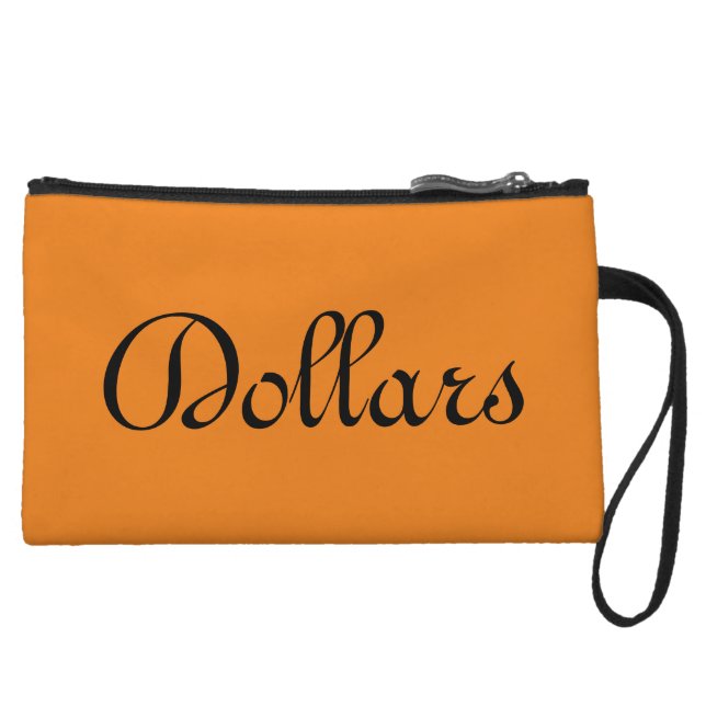 Dollars, Orange Wristlet (Front)