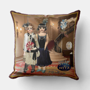 Dolls at the Ritz Throw Pillow