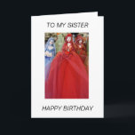 Dolls  TO MY SISTER HAPPY BIRTHDAY Card<br><div class="desc">Dolls in beautiful coloured dresses in a shop in Athens Greece</div>