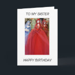 Dolls  TO MY SISTER HAPPY BIRTHDAY Card<br><div class="desc">Dolls in beautiful coloured dresses in a shop in Athens Greece</div>