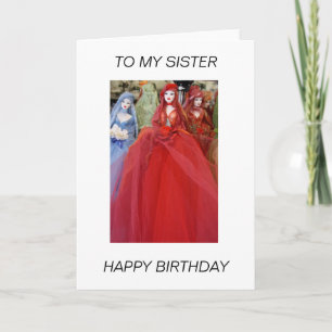 Dolls  TO MY SISTER HAPPY BIRTHDAY Card