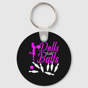 Dolls With Bowling Shirt Funny Bowler Bowling  Key Ring