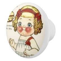 Dolly Dingle Paper Doll art Vintage Christmas 🤶  Ceramic Knob