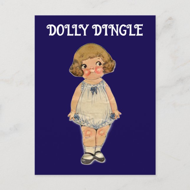 DOLLY DINGLE PAPERDOLL POSTCARD (Front)