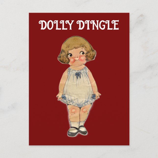 DOLLY DINGLE PAPERDOLL POSTCARD (Front)