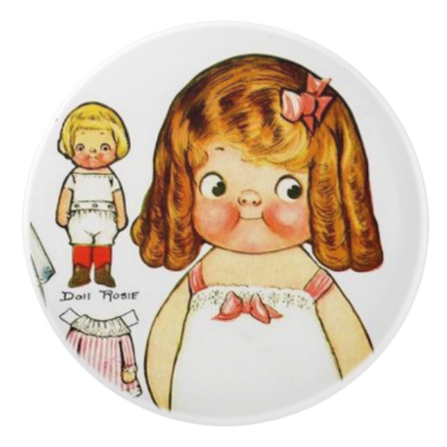 Dolly Dingle Queen of the May Sweet face Ceramic Knob (Front)