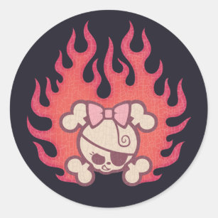Dolly Flames Classic Round Sticker