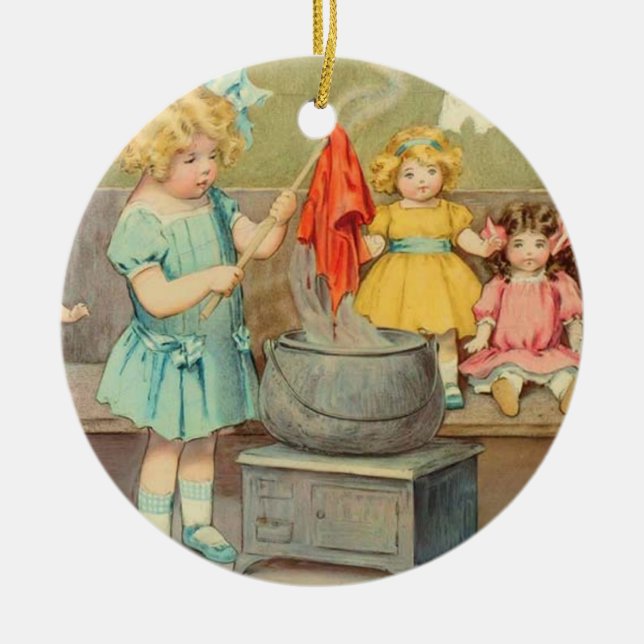 Dolly Laundry Ceramic Tree Decoration (Front)