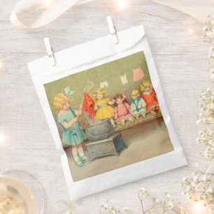 Dolly Laundry Girl Vintage Playing Dolls Cute Favour Bags