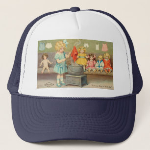 Dolly Laundry Girl Vintage Playing Dolls Cute Trucker Hat