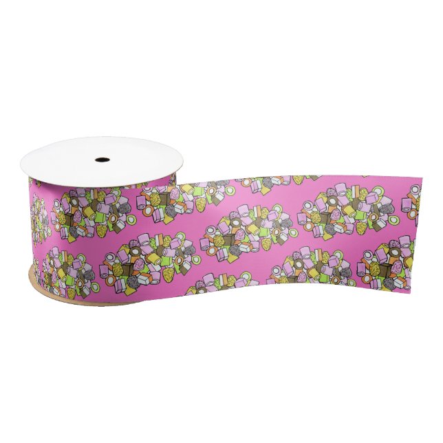Dolly Mixture UK British Fondant Confection Candy Satin Ribbon (Spool)