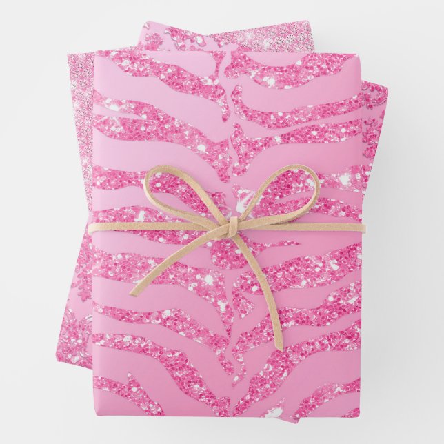 Dolly Pink and Glam Wrapping Paper Sheet (In situ)