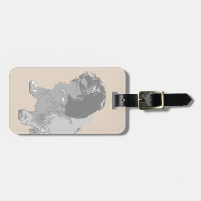 Dolly the dog luggage tag (Front Horizontal)