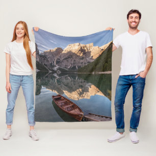 Dolomite Alps   Pragser Wildsee   Tyrol, Italy Fleece Blanket