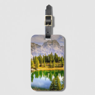 Dolomite Mountains and Lake Stunning Landscape Luggage Tag