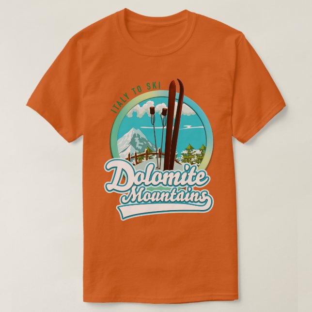 Dolomite Mountains Italy Ski 1 T-Shirt (Design Front)
