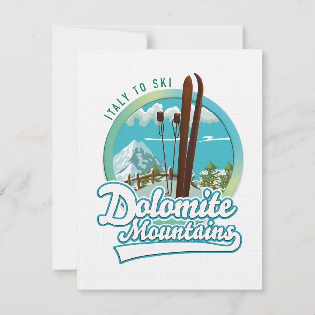 Dolomite mountains Italy ski logo  (Back)