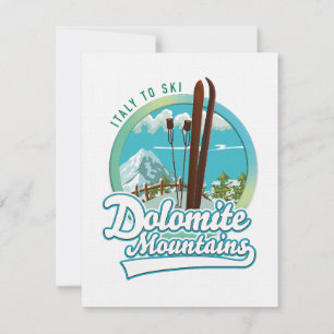 Dolomite mountains Italy ski logo 