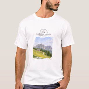 Dolomites Alpine Cabin Watercolor Nature Landscape T-Shirt