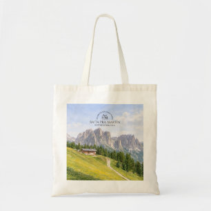 Dolomites Alpine Cabin Watercolor Nature Landscape Tote Bag