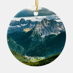 Dolomites alps,Italy Ceramic Tree Decoration