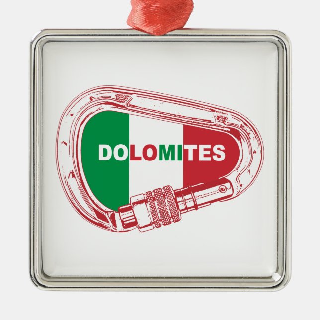 Dolomites Climbing Carabiner Metal Tree Decoration (Front)