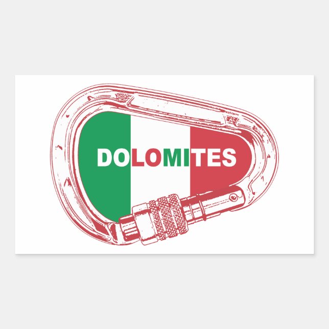 Dolomites Climbing Carabiner Rectangular Sticker (Front)