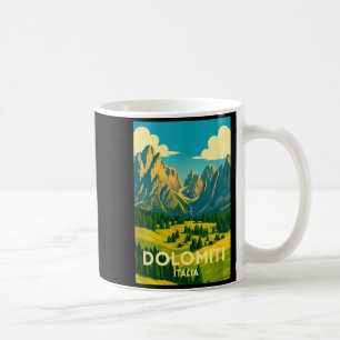 Dolomites italy hiking and skiing landscape artwor coffee mug