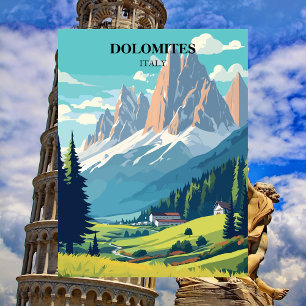 Dolomites Italy Mountains Travel Postcard