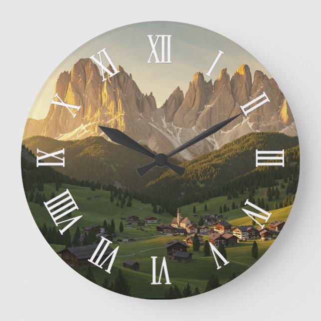 Dolomites Italy Travel Large Clock (Front)