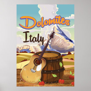 Dolomites Italy travel poster