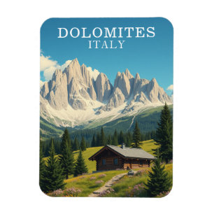Dolomites Italy Travel Souvenir Illustration Magnet