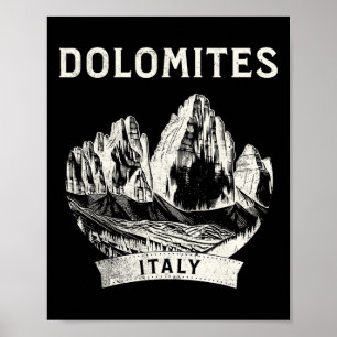 Dolomites Mountain Italy Hiking Climbing Poster