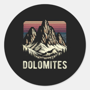 Dolomites Mountains Dolomitic Alps Climbing Hiking Classic Round Sticker