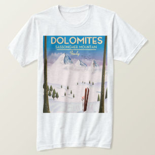 Dolomites  Sassongher Mountain Italy travel poster T-Shirt