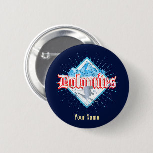 Dolomites South Tirol Retro Skier Vintage Ski 6 Cm Round Badge