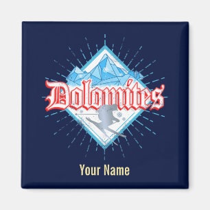 Dolomites South Tirol Retro Skier Vintage Ski Magnet