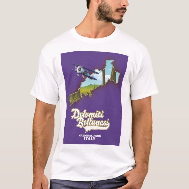 dolomiti bellunesi italy national park map T-Shirt (Front)