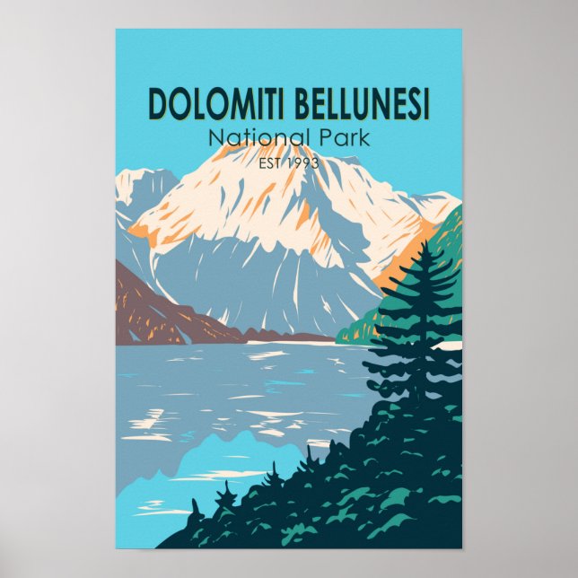 Dolomiti Bellunesi National Park Italy Vintage  Poster (Front)