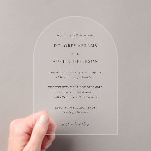 Dolores Classic Elegant Wedding Acrylic Invitations
