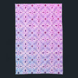 Dolores Tiles Pattern Purple BLue Tea Towel<br><div class="desc">Decorate your kitchen with this hand drawn tiles pattern towel. Makes a great housewarming or wedding gift! 
You can customise it and add text too.
Check my shop for lots more colours and patterns plus matching items for your home!</div>
