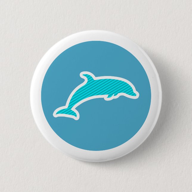 Dolphin 6 Cm Round Badge (Front)
