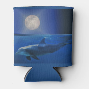 Dolphin and Moon Nautical Can Cooler