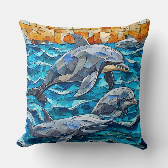 Dolphin Art Cushion (Front)
