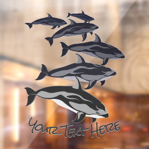Dolphin Art Decal Personalise Dolphin Window Cling