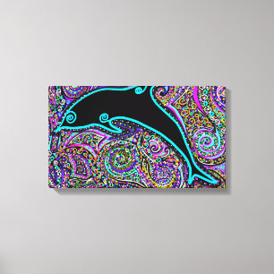 Dolphin Art Design Canvas Print