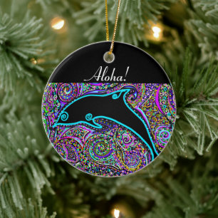 Dolphin Art Design Ceramic Tree Decoration