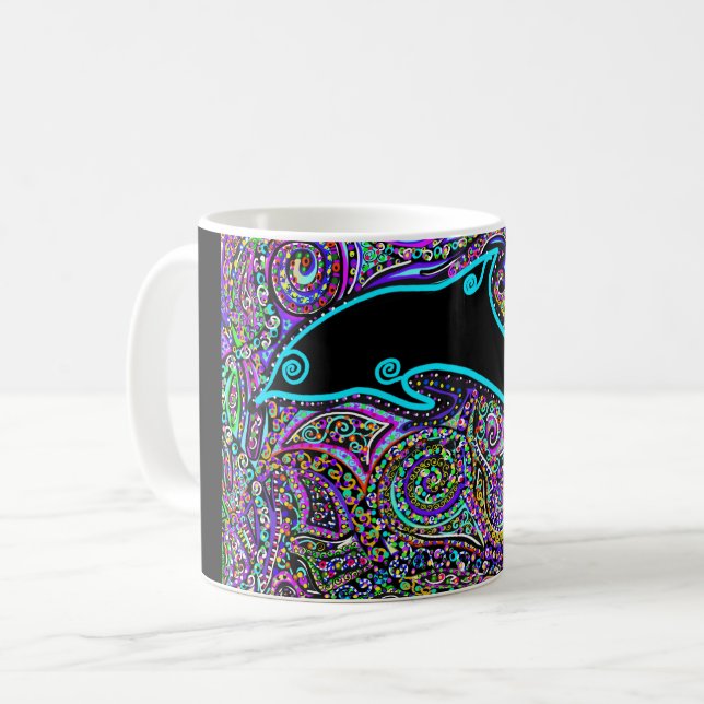 Dolphin Art Design Coffee Mug (Front Left)