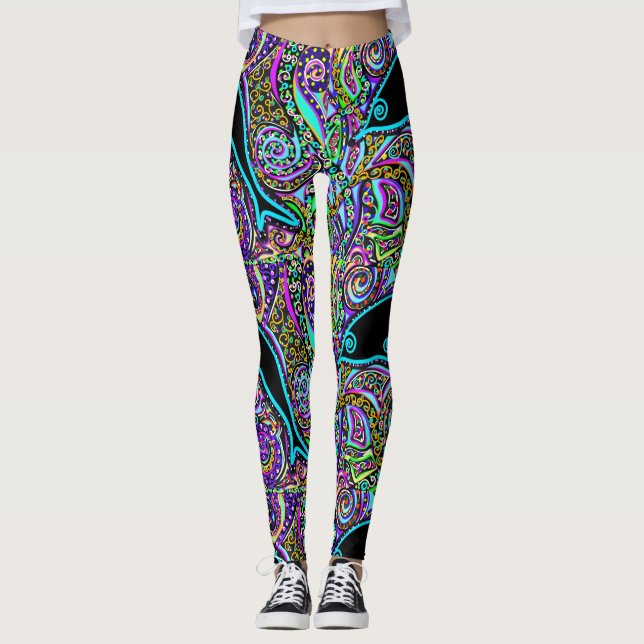 Dolphin Art Design Leggings (Front)
